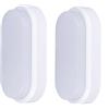 Voltix Plafoniera LED Ovale 18W, Lampada da Soffitto e Parete, IP54 Impermeabile Antipolvere, Ideale per Garage, Cantina, Bagno, Seminterrato, Esterno e Corridoio (Bianco Caldo (3000K), 2 Pezzi)