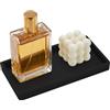 BLESWIN Vassoio Da Bagno In Silicone, Vassoio Per Cosmetici, Piccolo Vassoio Decorativo Per Mobili Da Banco Da 10x20 cm, Organizer Per Lavello Da Cucina Per Strofinare Profumi, Gioielli, Candele(Nero)