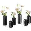 Hewory Vaso Fiori Nero: Hewory 6 Pezzi Vasi Decorativi Interni Moderni Design Vetro Cilindrico Centrotavola Bomboniere Casa Soggiorno