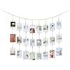 LuminCross Appendi Foto da Parete con Corda e 28 Mollette in Legno, Guirlanda Porta Foto Appese Stile Boho, Portafoto Polaroid da Parete, Corda fotografica artistica per bambini, Supporti per Appendere Foto