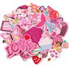 AUGSUN 36 toppe ricamate rosa casuali a tema rosa, termoadesive per ragazze, cowgirl occidentali, per fai da te, da cucire, per riparazioni, zaini, pantaloni, vestiti, giacche