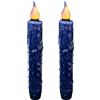 CVHOMEDECO. Candele in vera cera a LED, immerse a batteria, con timer e timer, decorazione rustica, senza fiamma, 16,5 cm, blu navy, 2 pezzi in una confezione