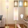 Seruno X Lampade da Terra per Soggiorno, Dimmerabile Moderna da Tavolo a LED, 3 Temperature di Colore, Lampada da Terra Bianco da 135 cm, Incluso LED Lampadina 9W regolabili per Camera da Letto
