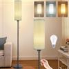 Seruno X Lampade da Terra per Soggiorno, Dimmerabile Moderna da Tavolo a LED, 3 Temperature di Colore, Lampada da Terra Grigio da 135 cm, Incluso LED Lampadina 9W regolabili per Camera da Letto