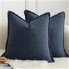 Mandioo 2 Pezzi Copricuscini Colore d'accento Minimalista decorativi Tessitura Fodere per Cuscino Moderne per Casa Soggiorno Camera da Letto per Divano 50 x 50 Blu