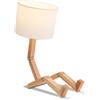 YLTLINK Lampada comodino Legno, robot Lampada design, E27 lampada soggiorno da tavolo，abat jour da comodino moderne, adatto per illuminazione decorativa in salotti, camere da lettoCamera dei bambini