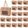 BENECREAT 20 Sacchetti Regalo In Carta Kraft Da 15x9x12 cm, Scatola per Biscotti BurlyWood Cupcakes con Finestra Trasparente e Maniglia per Confezioni Regalo, Feste, Regali, Matrimoni