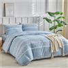 Tokokimo Parure da letto 160 x 200 4 pezzi copripiumino 220 x 240 cm + lenzuolo con angoli 160 x 200 cm con 2 federe 65 x 65 cm in microfibra, design bohemien, blu
