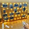 litogo Luci Foto, 12M 120LED USB Luci per Foto con Telecomando Lucine Led Decorative con Mollette 60 Clip