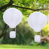 Qedertek Lampioni solari per esterno, da appendere, 2 pezzi, 30 cm, resistenti alle intemperie, fiamma tremolante, in nylon, giardino, decorazione (bianco)