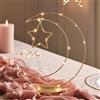 Lights4fun Lampada da Tavolo a Forma di Luna e Stella da 25 cm a 20 Micro LED a Pile per Interni Decorazione da Tavolo Ramadan