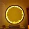 NNOVAT Lampada in cristallo naturale, tre modalità di illuminazione, luminosità regolabile, alimentazione con porta USB (citrino rotondo bianco)