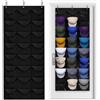 PHIEZC Supporto per cappelli da baseball, porta cappelli, supporto per cappelli da baseball, doppio strato, pieghevole, con 24 tasche, nero