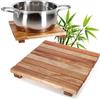 COM-FOUR® 2x sottopentola in bambù, base resistente per pentole, padelle | casseruole e piatti - vassoio naturale di protezione dal calore