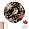 JSRQT Kit da Ricamo per Principianti Fiori Colibrì Artigianale Embroidery Mezzo Punto Croce Starter Artigianato Pratica Iniziale Stampato Adulti Bambini Completo Regalo Cucire Accessori Cross Stitch