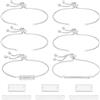 UNICRAFTALE 8 Set Kit per Creazione di Braccialetti con Cursore Rettangolare in Acciaio Inossidabile Fai-da-Te 2 Dimensioni Tag Rettangolari Incisioni Vuoti Collegamenti Connettori con Catena