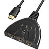 Gana Hdmi Switch 3 In 1, Commutatore Hdmi 3 Ingressi 1 Uscita - 4k Uhd @30hz, Full Hd 1080p @60hz, 3d, Pulsante Manuale, Compatto E Senza Alimentazione Esterna