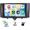 CAMECHO 4G+64G CAMECHO Android 15 Carplay Autoradio 2Din per Mercedes Benz Smart Fortwo W451 2011-2015 con Android Auto, Schermo Auto 9 Pollici con Mirror Link Bluetooth GPS WIFI FM/RDS EQ SWC AHD Retrocamera
