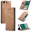 Ottcooed Cover per iPhone 8 Plus/iPhone 7 Plus Custodia, Cover Pellicola a Libro Portafoglio in Pelle Porta Carte Protettiva Slot per Scheda Flip Case con iPhone 8 Plus/iPhone 7 Plus, Marrone