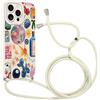 Kueqeay Custodia con Cordino per iPhone 16 Pro Max 6,9 Morbido TPU Bumper Cover del Modello Carino Bianco con Laccio Collana Silicone Antiurto Protettivo Case Regolabile Cellulare Girocollo, 11