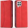 OKZone Cover per Samsung Galaxy A22 4G, Custodia Flip Pelle Portafoglio Magnetica Libro [Slot Schede], Silicone TPU Bumper Wallet Supporto Cover, Antiurto [Kickstand] (Rosso)
