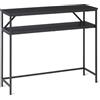 Amazon Basics - Consolle Rettangolare con Ripiano Portaoggetti, Struttura in Acciaio, 30cm (P) x 100cm (L) x 80cm (A), Nero