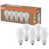 OSRAM Lampade LED ad alta efficienza con classe di efficienza energetica A, Confezione vantaggiosa con 5 lampadine, sostituzione 60W, bianco caldo (2700K), E27, vetro opaco
