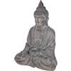 GILDE Buddha statuetta candelabro in magnesia - grigio - superficie pulita - altezza 67 cm x larghezza 46 cm - decorazione da giardino