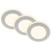 Briloner - Set di 3 faretti LED da incasso 230V con funzione luce notturna, superfici e anelli commutabili separatamente, funzione memoria, 93x30mm, cromo opaco