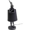 Kare Design lampada da tavolo Animal Rabbit, nero opaco, 50 cm motivo coniglio, stile pop art, per decorazione, comodino, scrivania, luce indiretta, plafone di lino, lampadina non inclusa