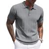 COOFANDY Polo da uomo a maniche corte, estiva, casual, con bottoni, in maglia, maglietta da golf, Marrone latte, 3XL