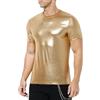 Casey Kevin Metallic Maglietta Uomo Abbigliamento da Discoteca T Shirt, Maglietta con Metallic Paillettes Uomo Glitter Camicia Argento Oro per Discoteca Anni 70 80 Party Ballo Danza Club, S