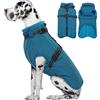 LeLePet - Cappotto extra large per cani con imbracatura - Caldo, impermeabile, in pile, giacca riflettente invernale, tuta da neve per cani di taglia grande, Weimaraner - Blu 3XL