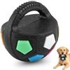 KOSLEOW Giocattolo per Cani a Forma di Calcio con Maniglia, Palla 13cm in Gomma, per Cani di Media e Grande Taglia, Colorato Gioco Interattivo e Calmante da Masticare