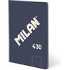 MILAN Quaderno A5 incollato, carta a righe, 48 fogli da 95 g/m², collezione 430 since 1918, blu
