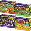 QUOKKA Puzzle 100 Pezzi Bambini 5 6 Anni - Set di 4 Puzzle Fluorescenti Bambini 6 7 Anni - Giocattoli Colorati con Spazio Dinosauri e Animali - Gioco Educativo Regalo per Bambino dai 4 ai 9