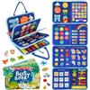DEIERRI Confezione Libro Montessori 1 anno Busy Board + Busy Book | Giocattoli per bambini | 20 pagine di attività riutilizzabili | Regalo per bambini | Giocattoli sensoriali