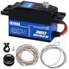 INJORA INJS022-360 22KG Servo Digitale a Rotazione 360° con Molla Cavo a Profilo Basso 25T per Modelli di Auto e Barca RC