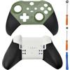 Hzxkqmil Guscio Anteriore e Posteriore Alloggiamento di Ricambio Custodia di Copertura Personalizzata Accessori per Xbox Elite Controller Series 2, Verde Militare + Bianco