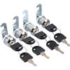 Heuskay 4 serrature a cilindro in metallo per armadietti, serrature a camma con chiave simile, chiusura per cassetti con 2 diverse piastre di bloccaggio (20 mm)