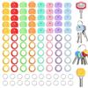 YITULOU 100 custodie per chiavi, con 40 tappi in PVC per chiavi, 40 etichette rotonde flessibili per chiavi e 20 portachiavi, 8 colori, 2 stili per riporre le rose per chiavi