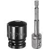 QUARKZMAN Bussola A Impatto Profonda A 6 Punti 1/2 Guida 24mm Bussola Metrica Lunghezza 1.5 Con Adattatore A Manico Esagonale 1/4, Acciaio CR-V Adattatore Bussola Per Dadi E Bulloni