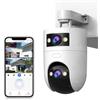 JOOAN Telecamera di sorveglianza esterna 5G WiFi fotocamera FHD 2K/3MP 5G/2.4G WLAN per archiviazione SD e cloud, telecamera per cani a 360° con app audio a 2 vie, sorveglianza esterna/interna doppia