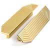 SYZOW 2 Pezzi Maniglie per Ante in Ottone - Maniglie per Cassetti Spazzolato - Maniglie Moderne in Oro - Maniglie per Mobili - Maniglie per Cassetti - Interasse 96mm