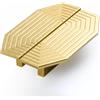 SYZOW 2 Pezzi Maniglie per Ante in Ottone - Maniglie per Cassetti Spazzolato - Maniglie Moderne in Oro - Maniglie per Mobili - Maniglie per Cassetti - Interasse 32mm