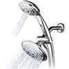 Hydroluxe® Soffione doccia a 30 impostazioni, ultra lussuoso, a 3 vie, 15,2 cm, con interruttore di pausa on/off brevettato (Premium Chrome)