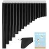 Agatige Flauto di Pan, C Key Pan Pipes Easy Learn Strumenti a Fiato Panpipe Music Woodwind Strumenti Musicali Tradizionali per Bambini Adulti Principianti (Nero)