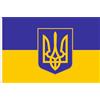 WORLDFLAGS BANDIERA UCRAINA CON SCUDO (Тризуб). Qualità RASO PREMIUM 120 gr. Dimensioni grandi, 150 x 90 cm