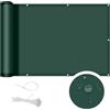 COOL AREA Frangivisto Balcone 80x200cm per Protezione Copri Ringhiera Balcone Impermeabile Anti-UV Recinzione Copertura per Privacy Balcone Esterno Terrazza Giardino,Verde