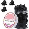 JASVERLIN Piccoli fermagli per capelli, piccoli artigli per capelli fini e sottili, mini accessori in plastica per donne, clip per lo styling, presa forte antiscivolo 50 pezzi (nero opaco)